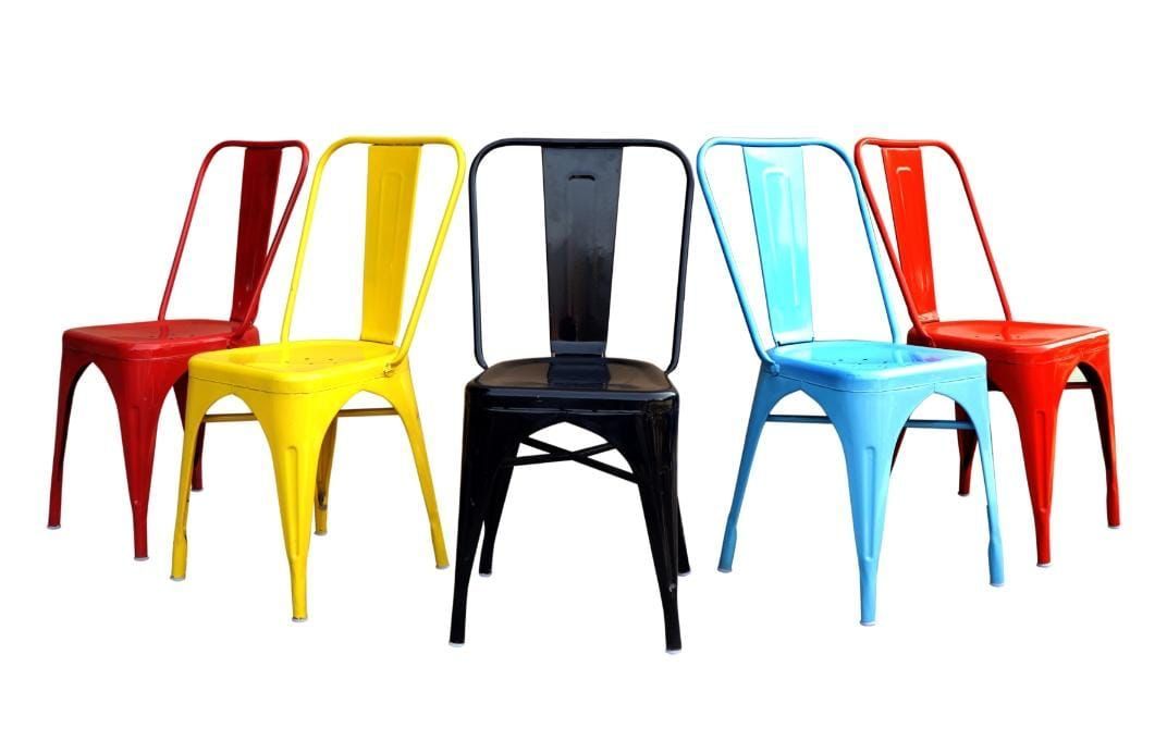 Metal Cafeteria Chair - Durable Metal Design, Available In Vibrant Colors