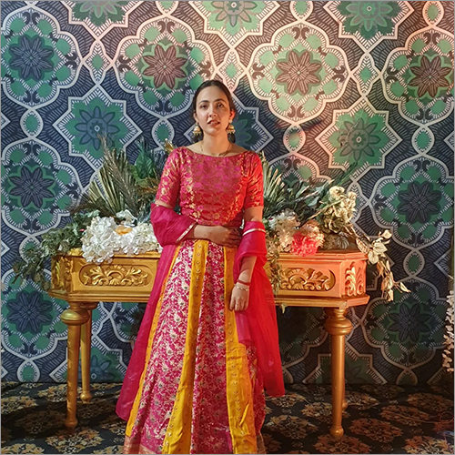 Ladies Modern Lehenga - Multicolor Ethnic Wear , Stylish Indian Lahenga with Modern Design