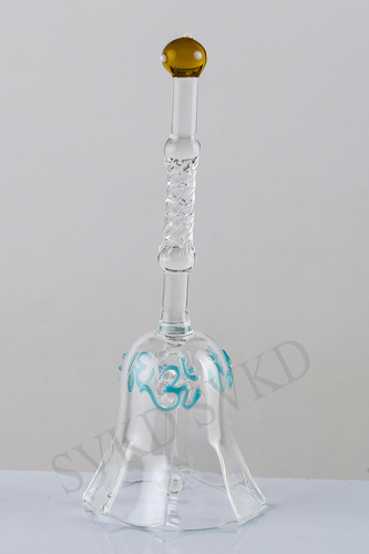 Glass Bell - 12'''' Height, 5'''' Width, Transparent Color | Medium Solid Pooja Article for Festive Use