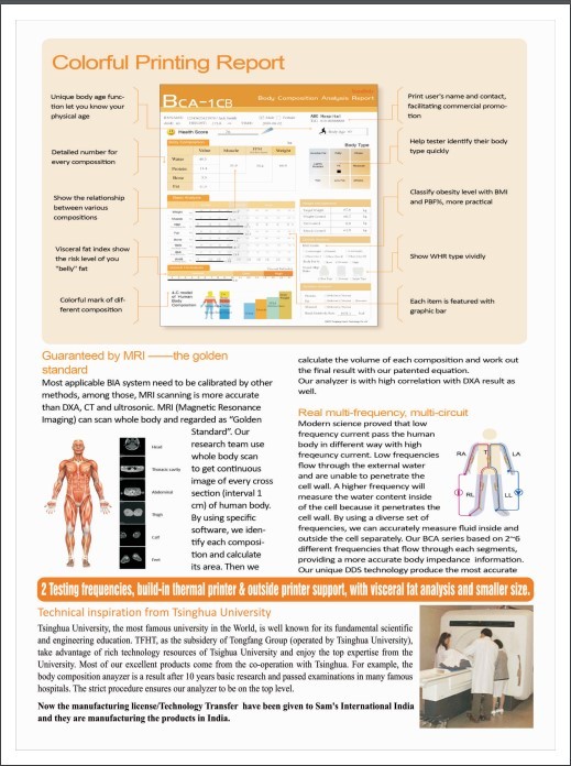 Body Composition Analyzer - Advanced Technology With 50 & 250 Khz Frequencies | Ideal For Medical & Fitness Applications, First Time In India