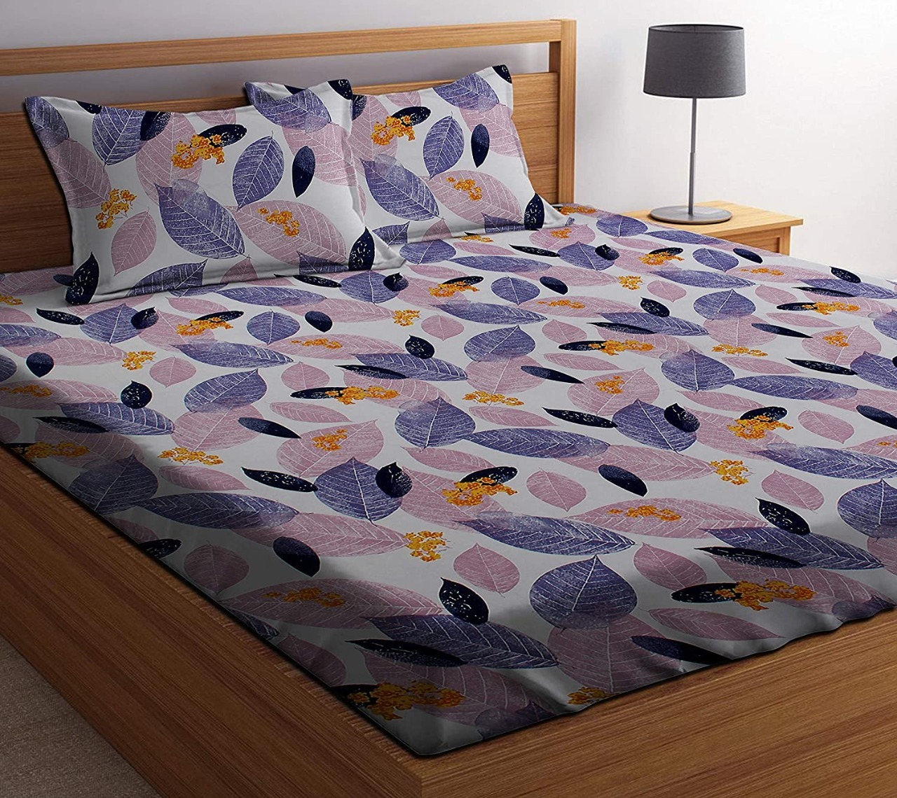 Fitted Bed Sheet - 100% Cotton, Printed Design | Perfect For Sleep Comfort