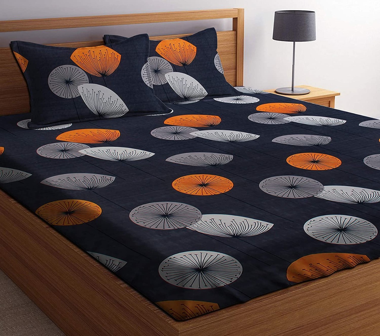 Fitted Bed Sheet - 100% Cotton, Printed Design | Perfect For Sleep Comfort