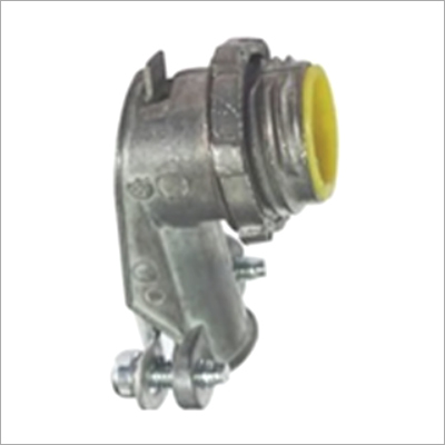 90 Degree Squeeze Box Connector - Zinc Die Cast, Insulated Throat For Steel/aluminum Flexible Conduit & Armored Cable Termination