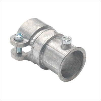EMT to Flex Combination Coupling - Zinc Die Cast, Squeeze Type, Silver Finish for Quick Conduit Connection