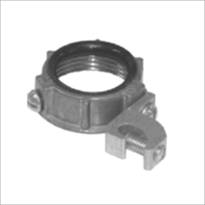 Insulated Grounding Bushing With Lay In Lugs Assy - Zinc Die Cast, Stainless Steel Color, Thermoplastic Liner Prevents Wire Damage, Resists Corrosion