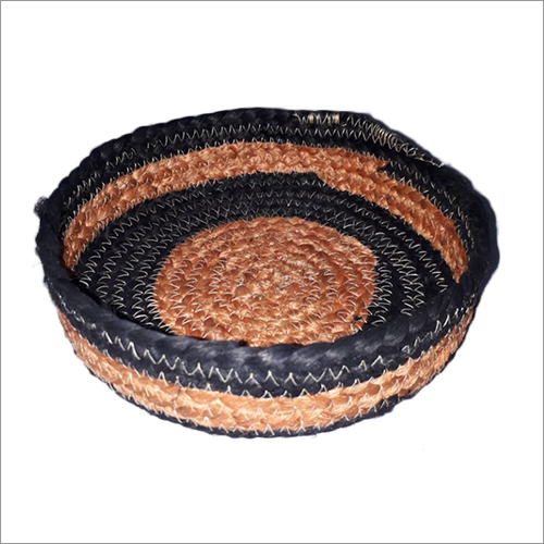 Multicolor Straw Braided Basket