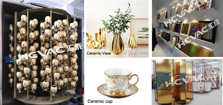 Silver Hcvac Pvd Vacuum Coating Machine For Ceramic Pottery Tableware