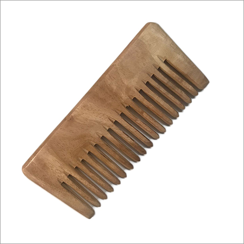 Solid Wooden Hair Comb - Bamboo 8 Inch Brown | Handmade Unisex Design Plain Finish
