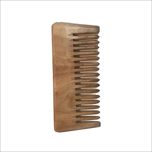 Solid Wooden Hair Comb - Bamboo 8 Inch Brown | Handmade Unisex Design Plain Finish