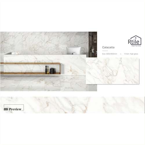 Non-Slip Calacatta Floor & Wall Tiles