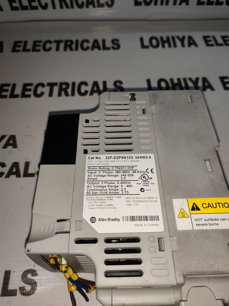 Allen Bradley 22f-d2p5n103 Power Flex 4 Ac Drive