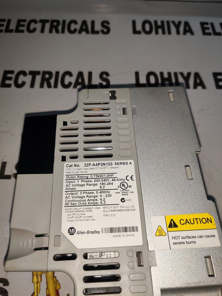 Allen Bradley 22f-a4p2n103 Power Flex 4 Ac Drive
