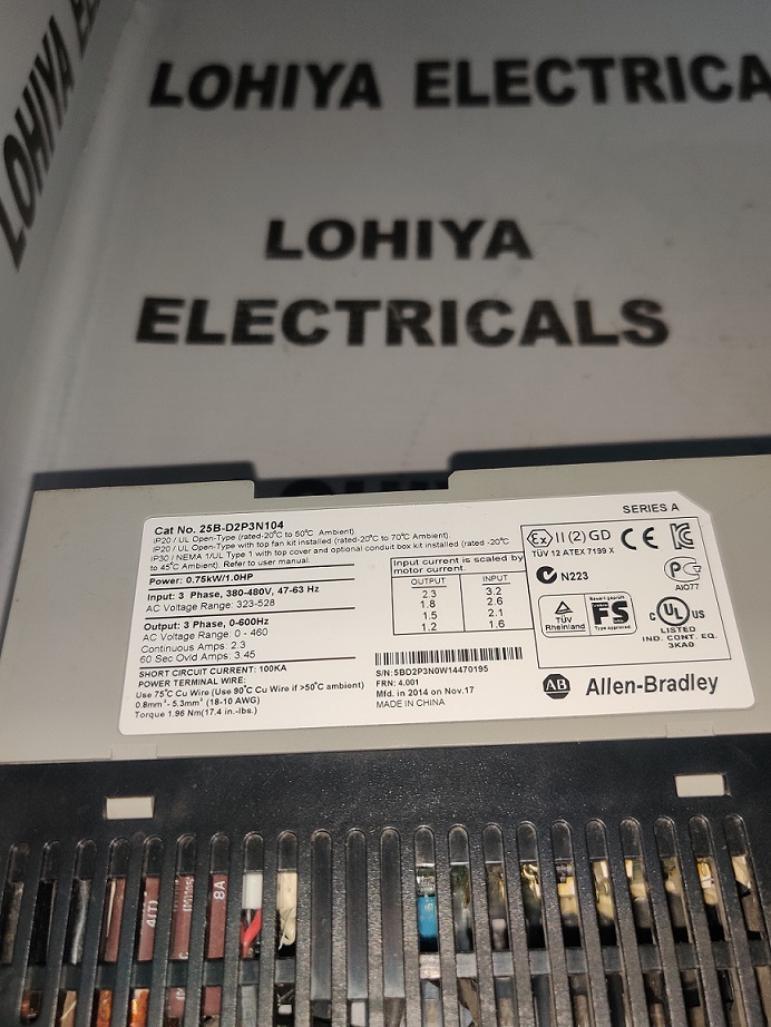 Allen Bradley 25b-d2p3n104 Power Fiex 4 Ac Drive