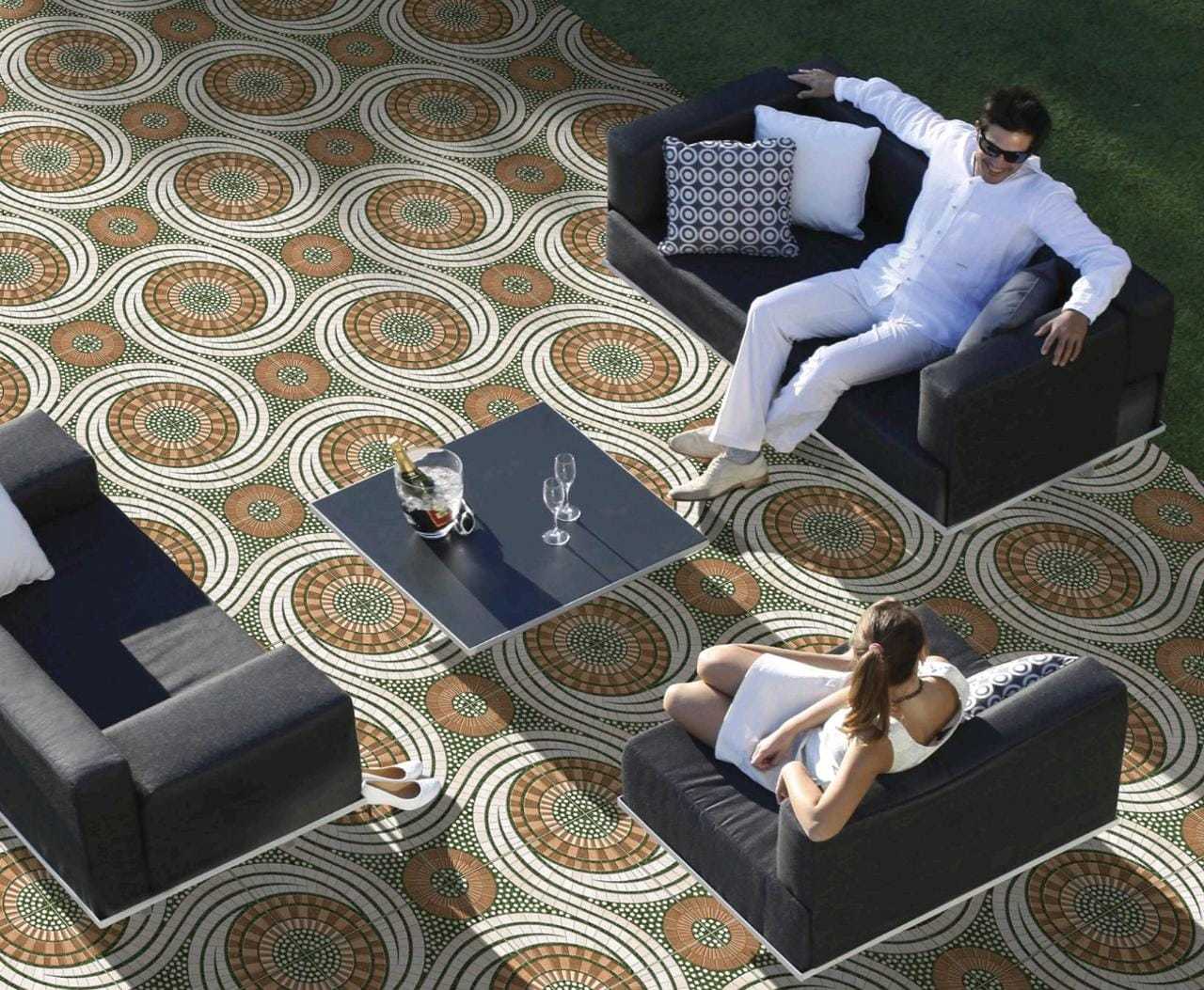 Grass Series - Ceramic Floor Tiles 300x300 / 400x400 Mm, Multicolor | Acid-resistant, Antibacterial, Non-slip, Rustic Design, Matt Finish, 12mm Thickness