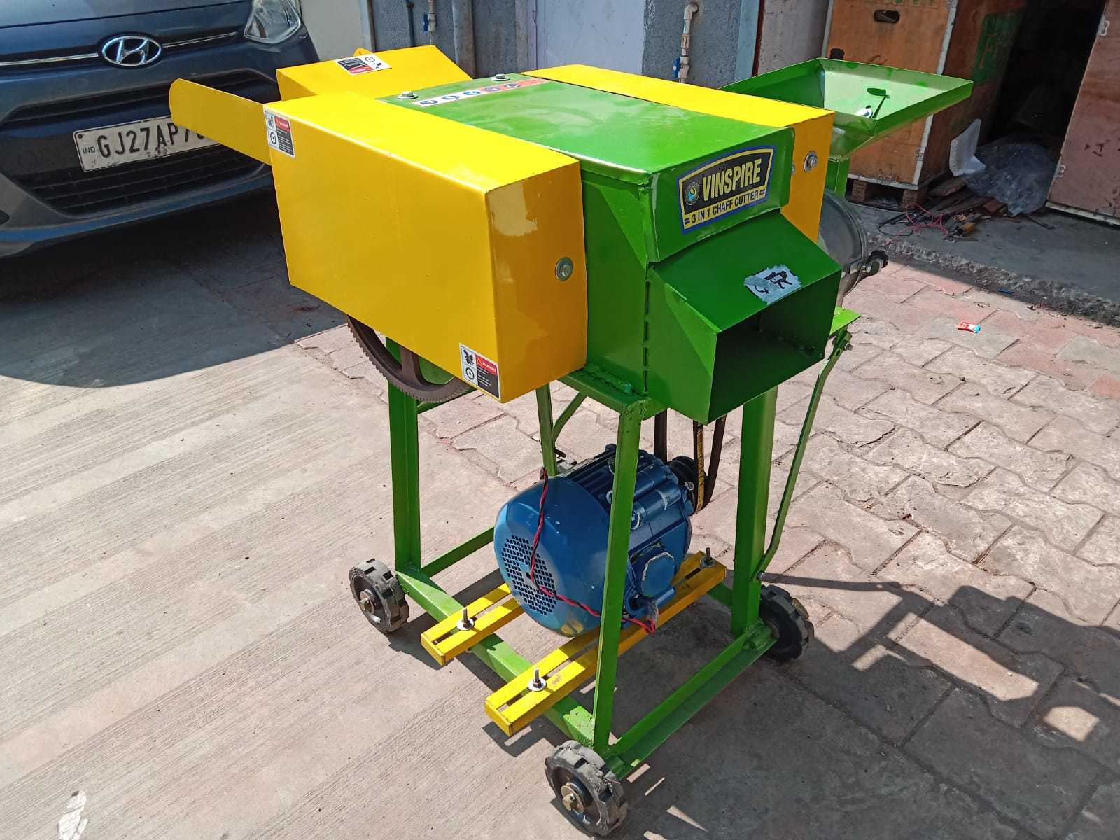 Vinspire 3 In 1 Chaff Cutter Machine - Color: Yellow