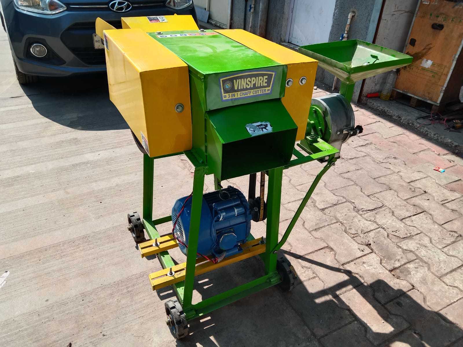 Vinspire 3 In 1 Chaff Cutter Machine - Color: Yellow