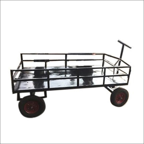 Platform Trolley - Metal Construction, Customize Size, Matte Black | Ideal for Railway Usage