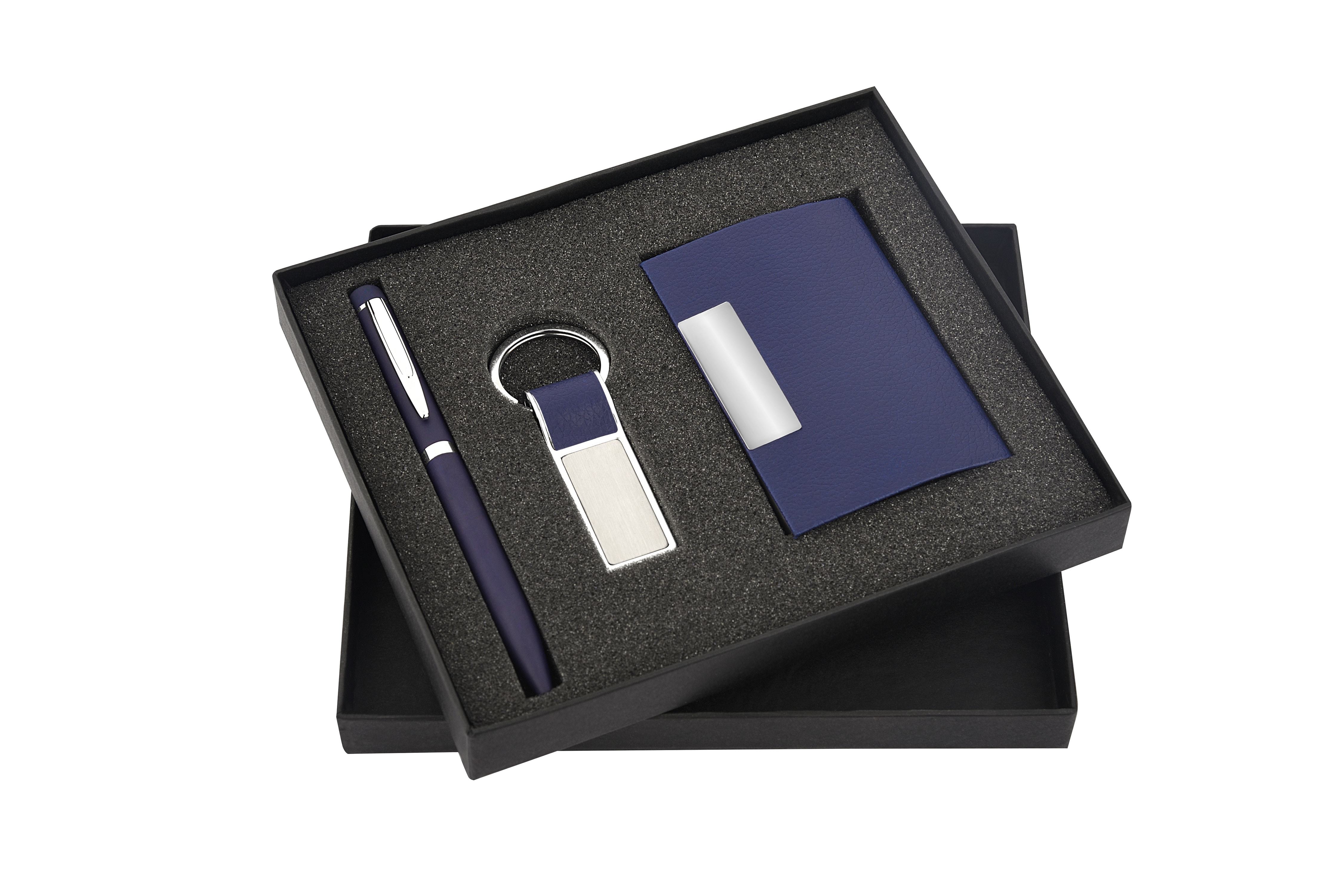 Pen Keychain And Cardholder Set - Metal With Leather Cover | Chic, Trendy Design For Id, Credit, And Business Card Storage, Smooth Writing Experience