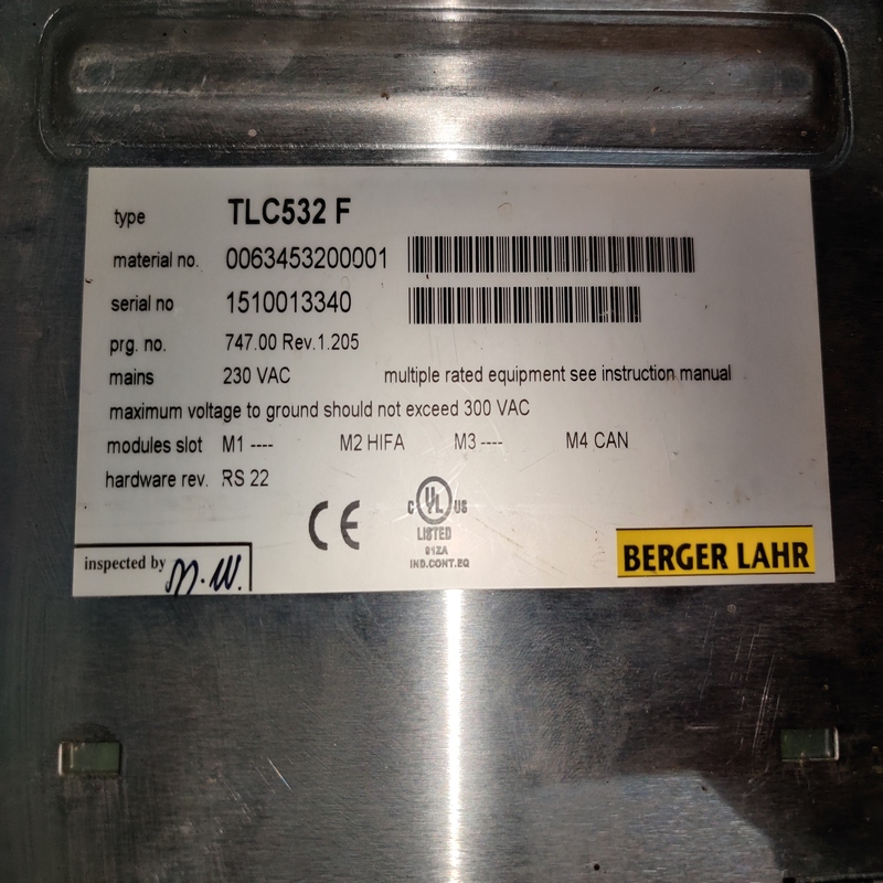 Berger Lahr Tlc532 F Servo Drive