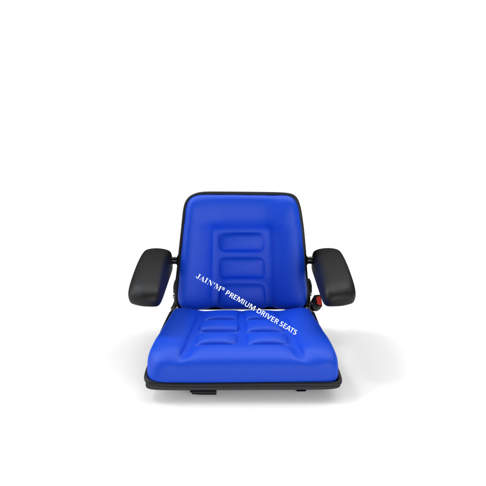 Forklift Seat - Pu Foam, Cr 2mm Metal Body, Black | Foldable, Comfortable, Customizable, Optional Armrest, Slide Rails For Movement