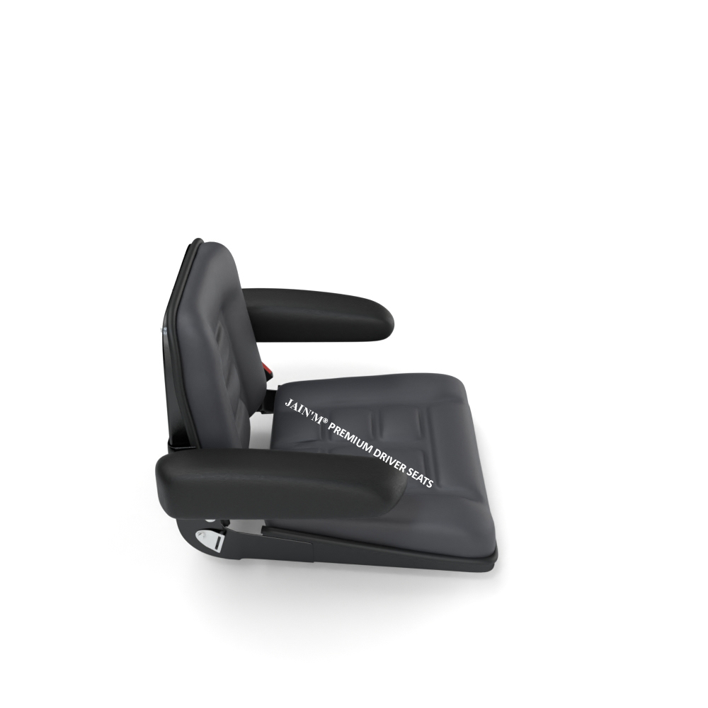 Forklift Seat - Pu Moulded Black Seat, 2/3 Point Suspension, Foldable Design, Adjustable Weight Feature