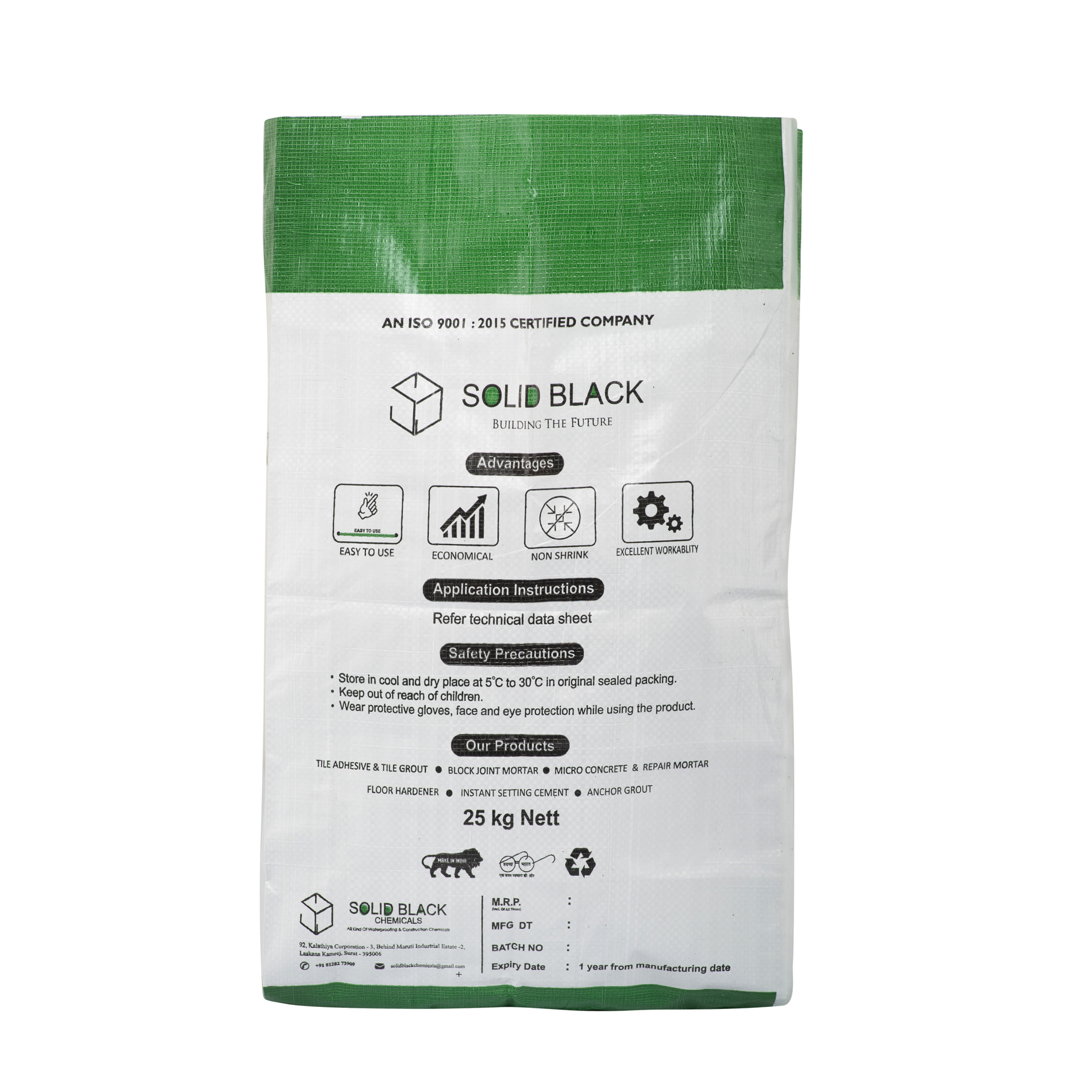 Solid Tile Ad Nsa - Cementation Waterproof Tile Adhesive, Grey Powder For Permanent Fixing Of Ceramic And Vitrified Tiles