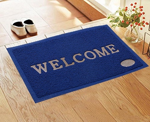 Welcome Door Mat - Cow Hide 45x30 Cm | Solid Color Options Anti-slip Pvc Back Stain Resistant Washable Waterproof High Water Absorbency