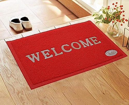 Welcome Door Mat - Cow Hide 45x30 Cm | Solid Color Options Anti-slip Pvc Back Stain Resistant Washable Waterproof High Water Absorbency