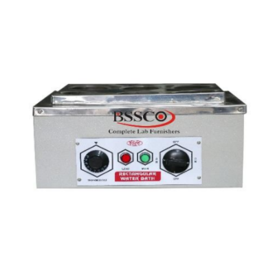 Water Bath Rectangular - 300x250x100 Mm Size, 8 Liter Capacity | M.s. Powder Coated Outer Body, Stainless Steel Inner Chamber, 6 Holes Of 75mm Dia, 220 Volt Power, 1 Year Warranty