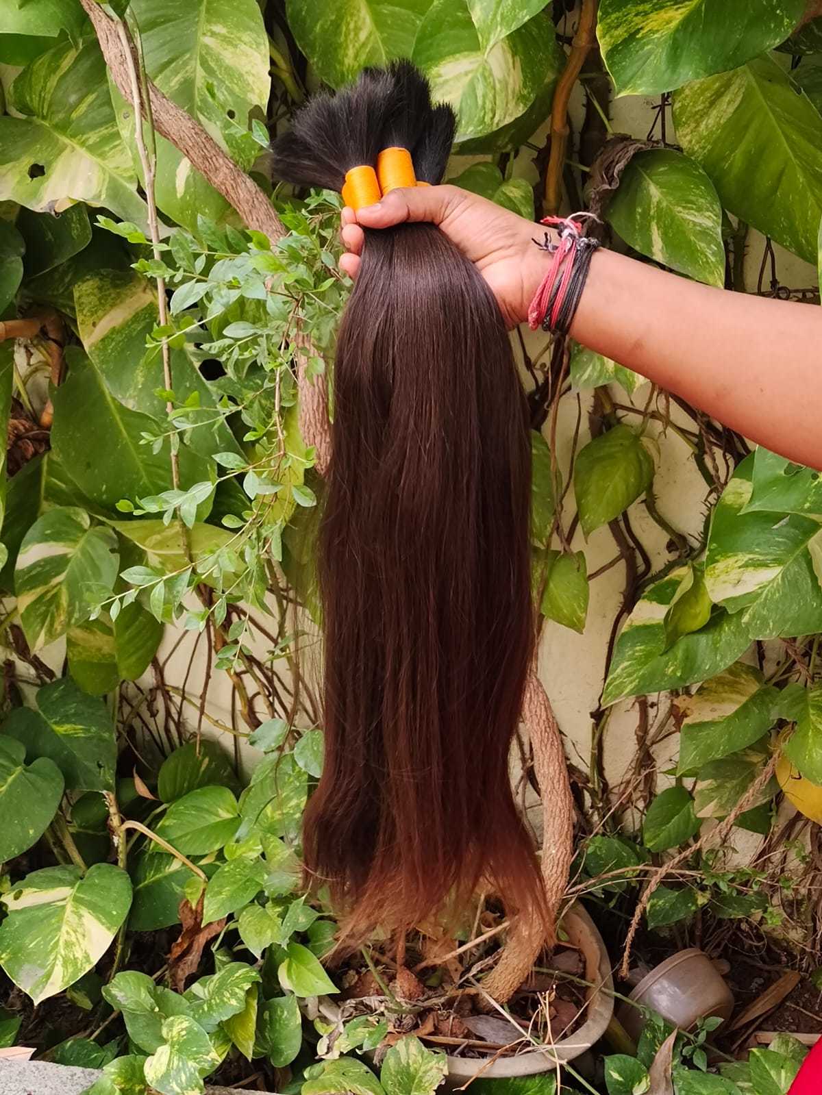 Indian 100% Natural Single Drawn Bulk Virgin Human Hair Extensions