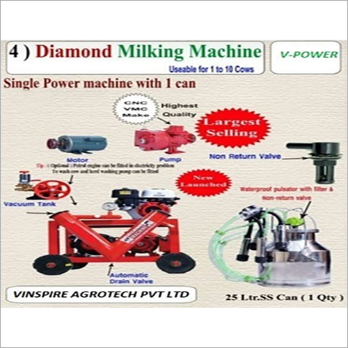 Vinspire Diamond Milking Machine 1 To 10 Cows - Color: Red