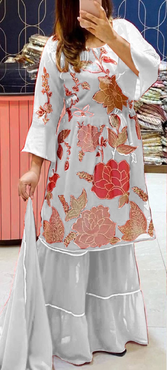 Sarara Suit - Cotton Fabric, Customized Size | Breathable, Washable, Embroidered Design, Short & Long Sleeves For Girls, All Season Wear