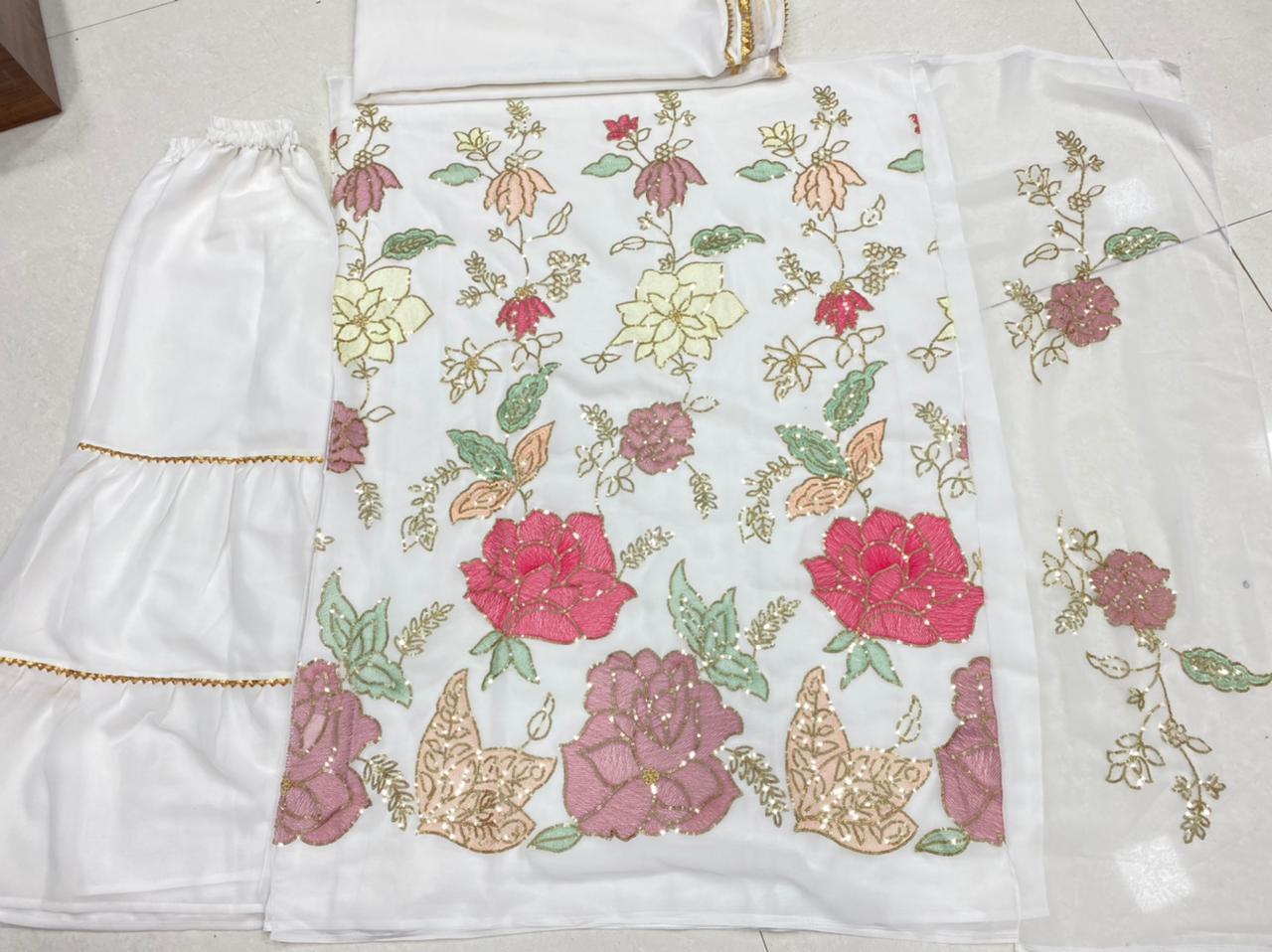 Sarara Suit - Cotton Fabric, Customized Size | Breathable, Washable, Embroidered Design, Short & Long Sleeves For Girls, All Season Wear