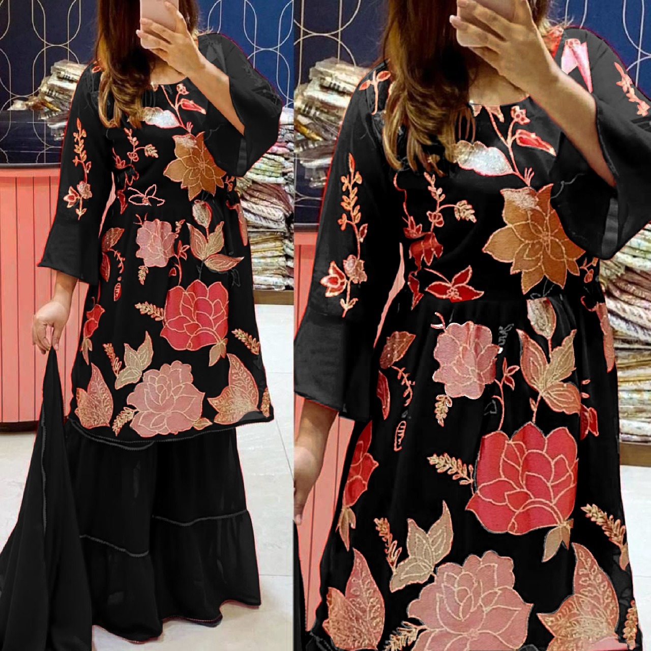 Sarara Suit - Cotton Fabric, Customized Size | Breathable, Washable, Embroidered Design, Short & Long Sleeves For Girls, All Season Wear