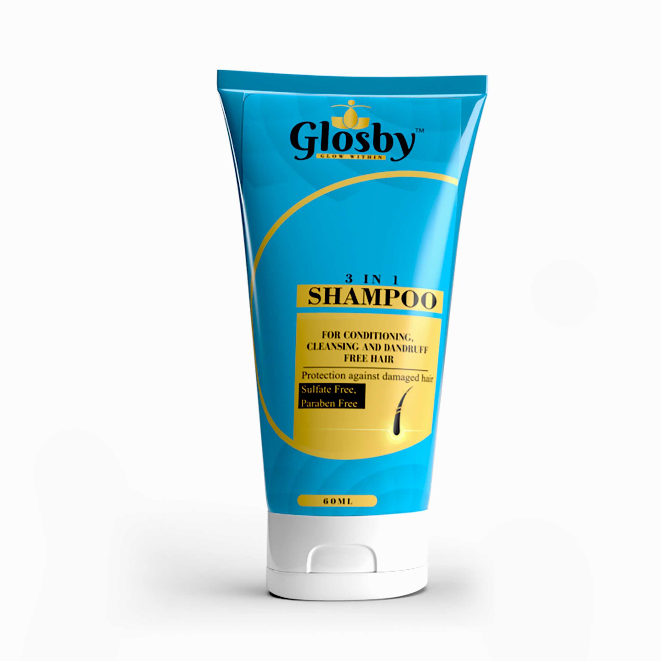 60 Ml Glosby Hair Shampoo - Sulphate Free, White Pearly Color | Anti-frizz, Anti-dandruff, Hair Volume Enhancer