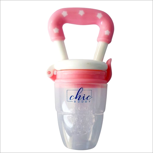 Silicone Baby Fruit Feeder - 100% Food Grade Silicon, 3-12 Months Age Group, Pink Color | Safety Lock Feature, Enhances Coordination and Confidence