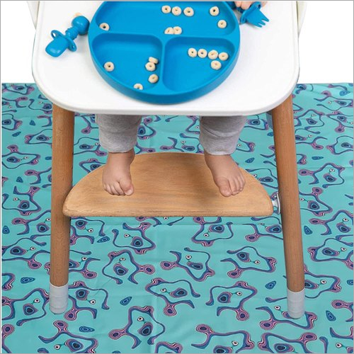 Chic Buddy Splat Floor Mat - Waterproof Polyester, 48cm X 48cm, Blue Printed, Easy Clean & Tear-resistant