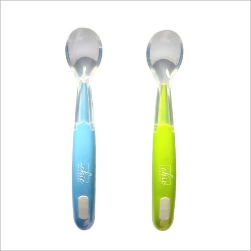 Green And Blue Baby Soft Tip Silicon Spoons