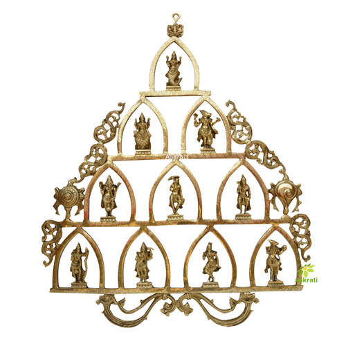 Dashavatara -Ten Incarnations- Avatars Of Lord Vishnu - Brass Statue - Home Decor