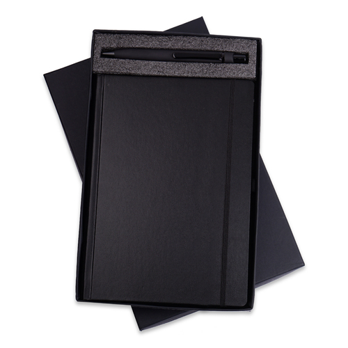 OBSIDIAN A5 NOTEBOOK - 80 GSM Paper, 145 x 210 mm | Non-Dated Pages with Space for Custom Dates, Personal Branding Options Available