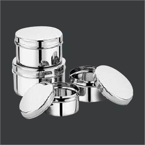 Ss Plain Container Set - Stainless Steel , Customized Sizes, Elegant Design, Non-corrosive Shiny Silver Coat, Sturdy Lid For Contamination Protection