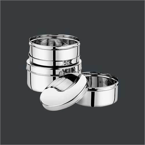 Ss Plain Container Set - Stainless Steel , Customized Sizes, Elegant Design, Non-corrosive Shiny Silver Coat, Sturdy Lid For Contamination Protection