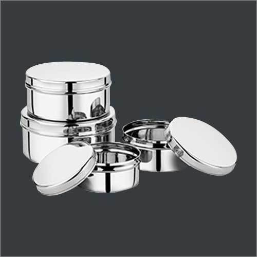 Ss Plain Container Set - Stainless Steel , Customized Sizes, Elegant Design, Non-corrosive Shiny Silver Coat, Sturdy Lid For Contamination Protection
