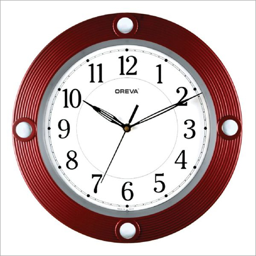 Round Shape Stylish Wall Clock - Plastic Material | Elegant Design, Easy-to-Read Numerals, Quiet Sweep Movement