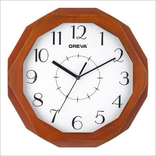 Wooden Brown Analog Clock - Plastic Design | Elegant Timepiece, Timeless Aesthetic, Accurate Quartz Movement