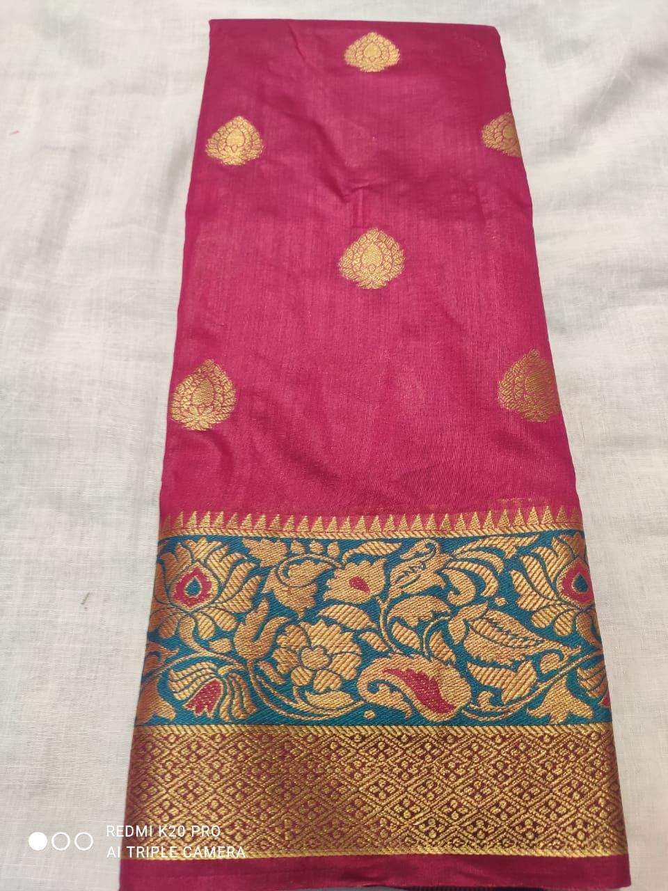 Ladies Saree - Crystal Cotton, Customizable Size In 7 Vibrant Colors | Washable, Breathable, Full Size With Blouse
