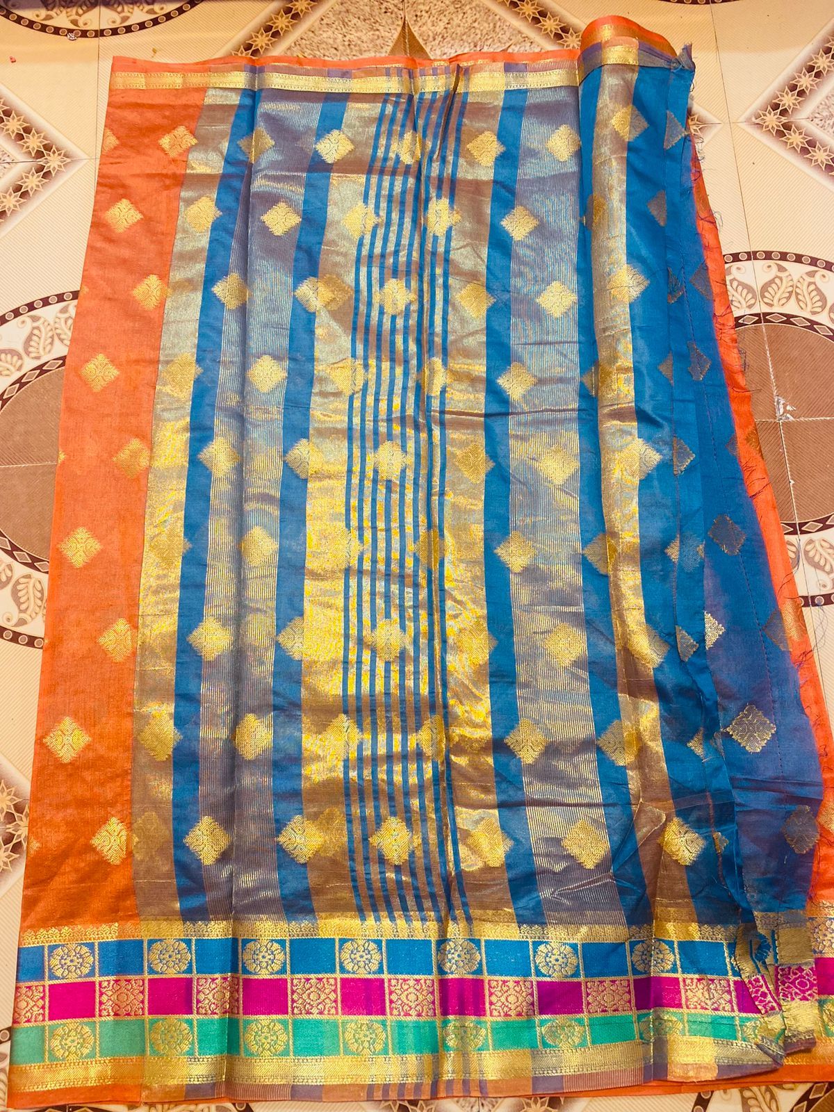 Ladies Saree - Crystal Cotton, Customizable Size In 7 Vibrant Colors | Washable, Breathable, Full Size With Blouse