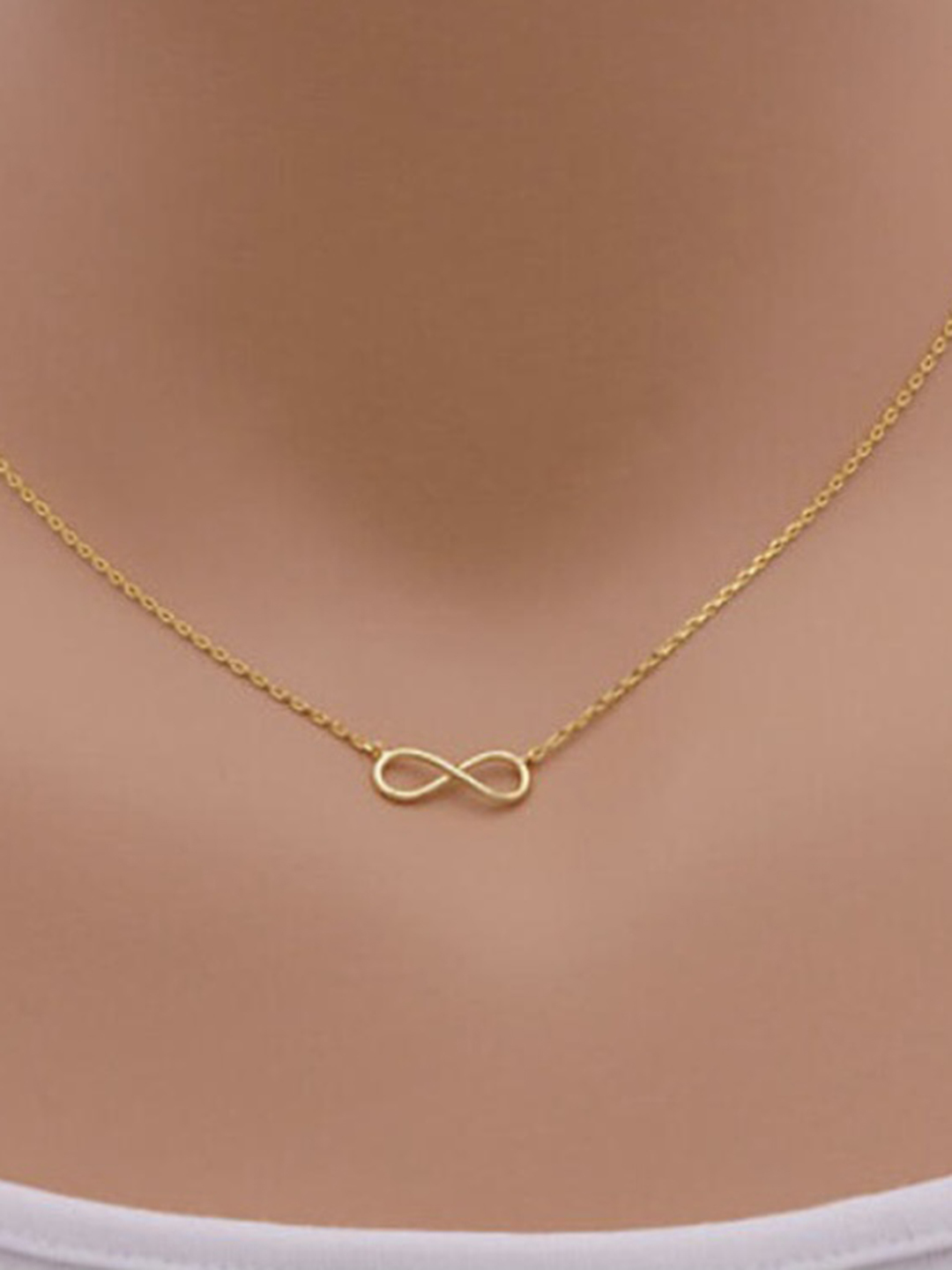 Gold Plated Infinite Pendant Necklace - Alloy Material 20 Grams Weight | Fine Jewelry Set For Anniversary Gift And Party Occasions