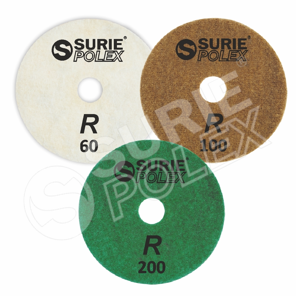 Flexible Wet Polishing Pad - Resin Bonded Velcro-backed Diamond Pads For Granite | Grits From 60 To 12000 Ideal For Angle Grinders