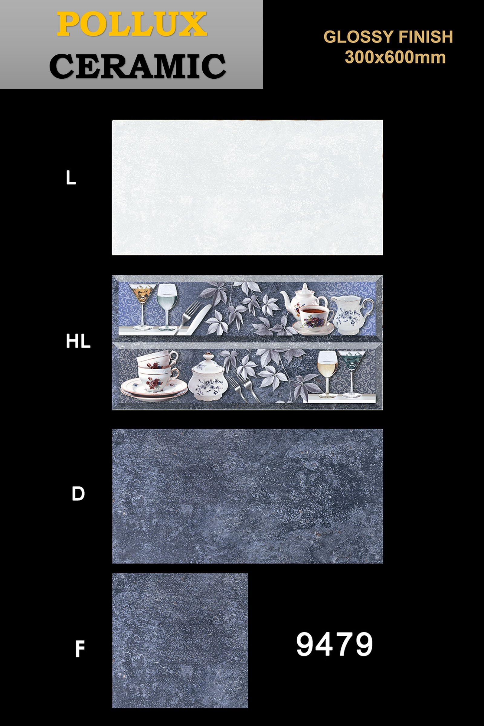 Ceramic Kitchen Tiles - 300x600 Mm, 9 Mm Thick | Acid-resistant, Non-slip, Gloss Finish, Available In Beige, Black, Blue, Brown, Cream, Gold, Gray, Green, Multi-color, Orange, Purple, Red, White, Yellow